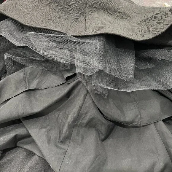 Rachel Allan Black Jacquard Formal Pageant Gown $1198